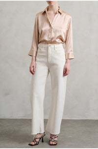 Arellia Ankle Barrel Leg in Tonal Ecru
