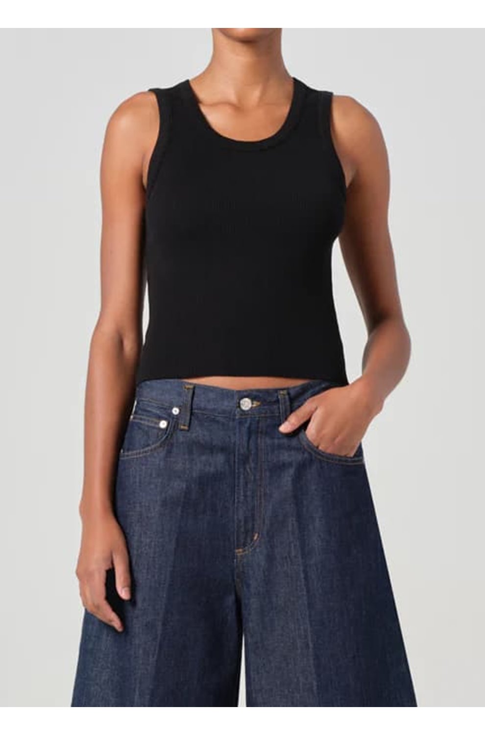 Shrunken Poppy Tank in Black