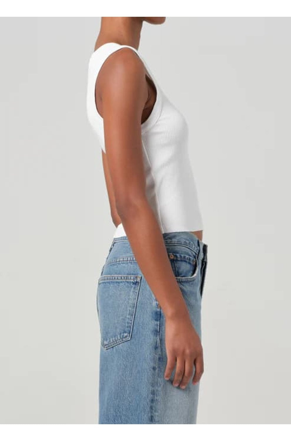 Shrunken Poppy Tank in White