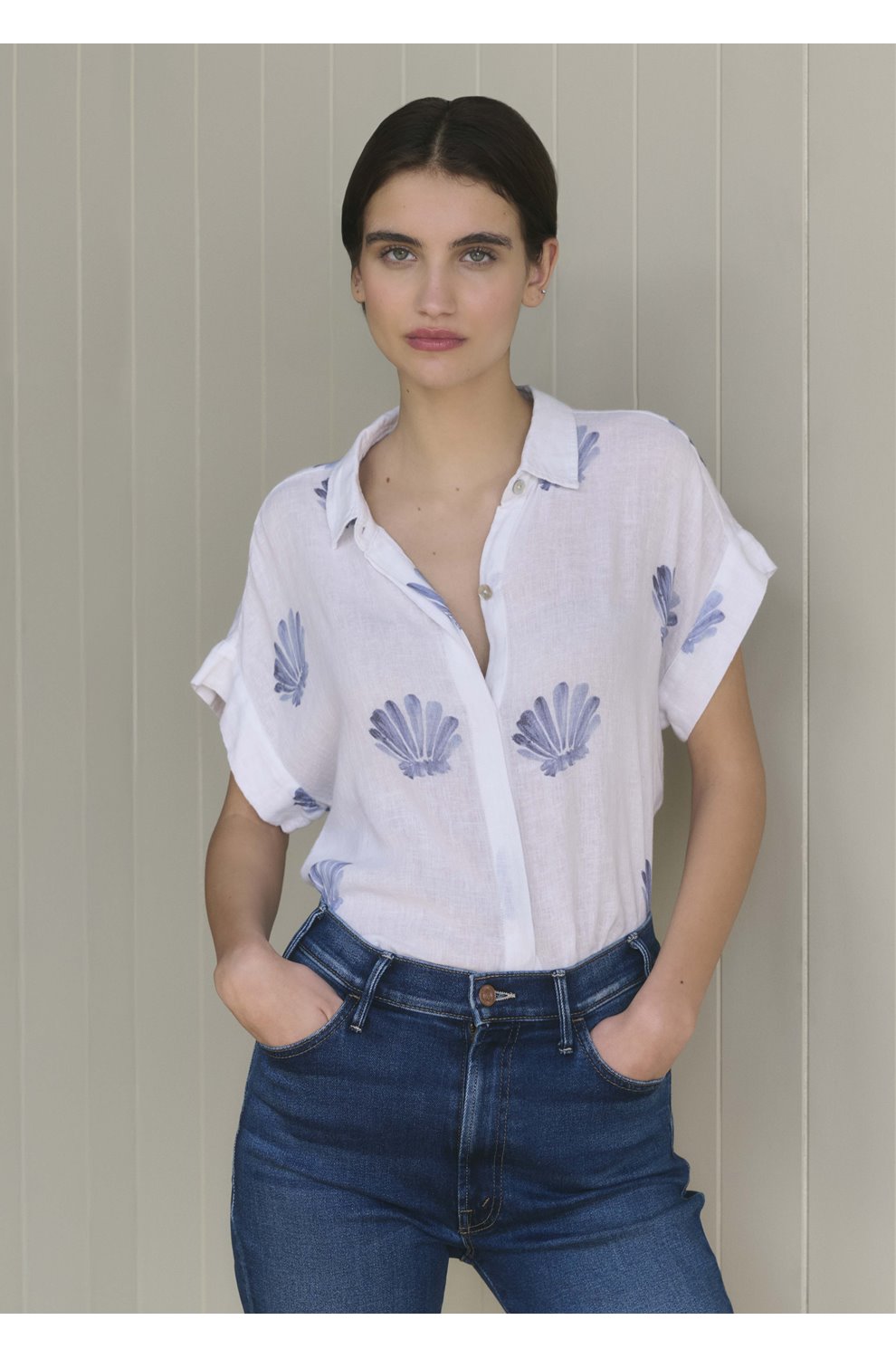Jamie Shirt in Blue Seashells