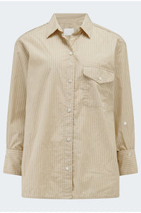 Shay Shirt in Khaki Stripe