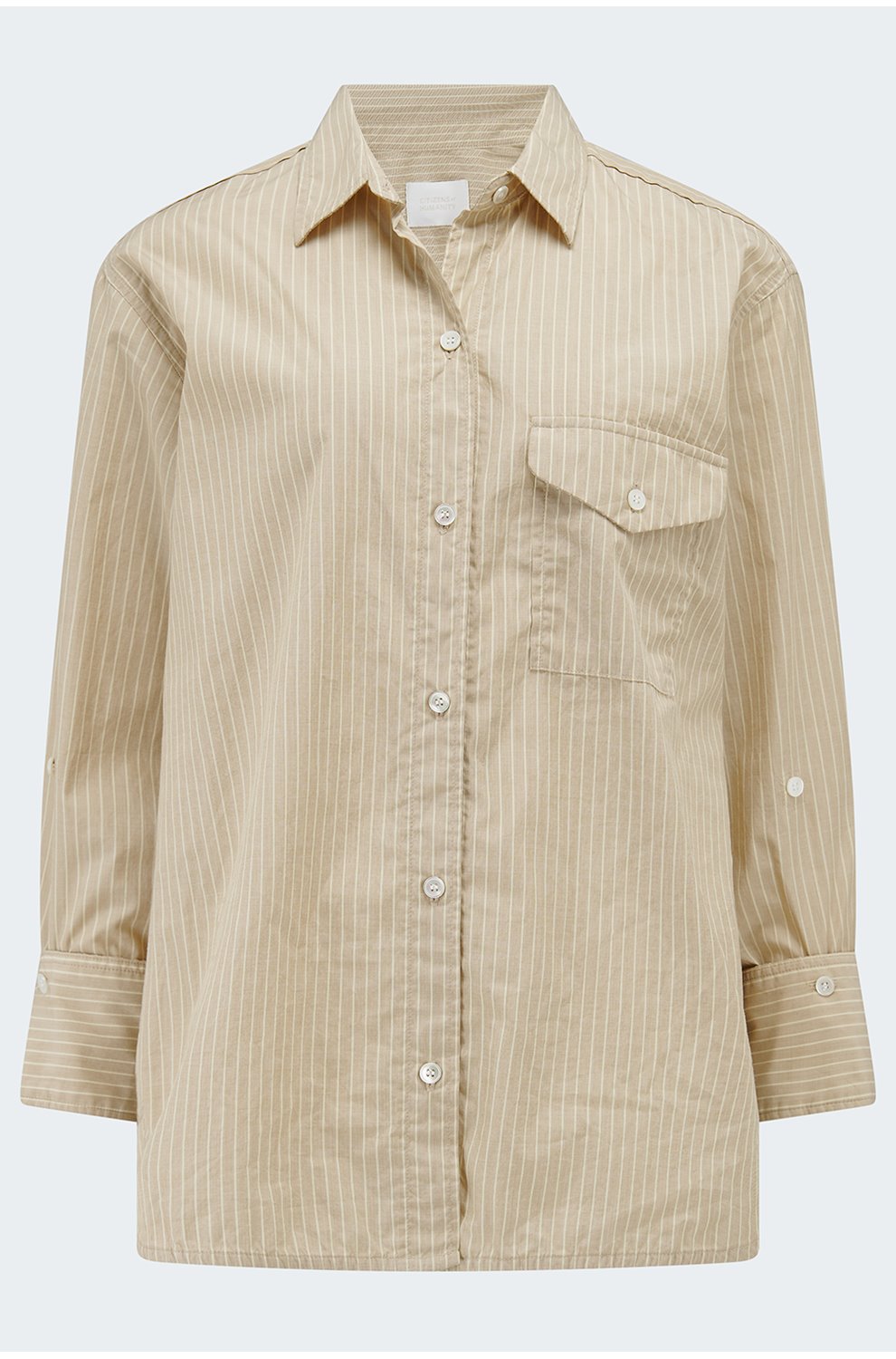 Shay Shirt in Khaki Stripe
