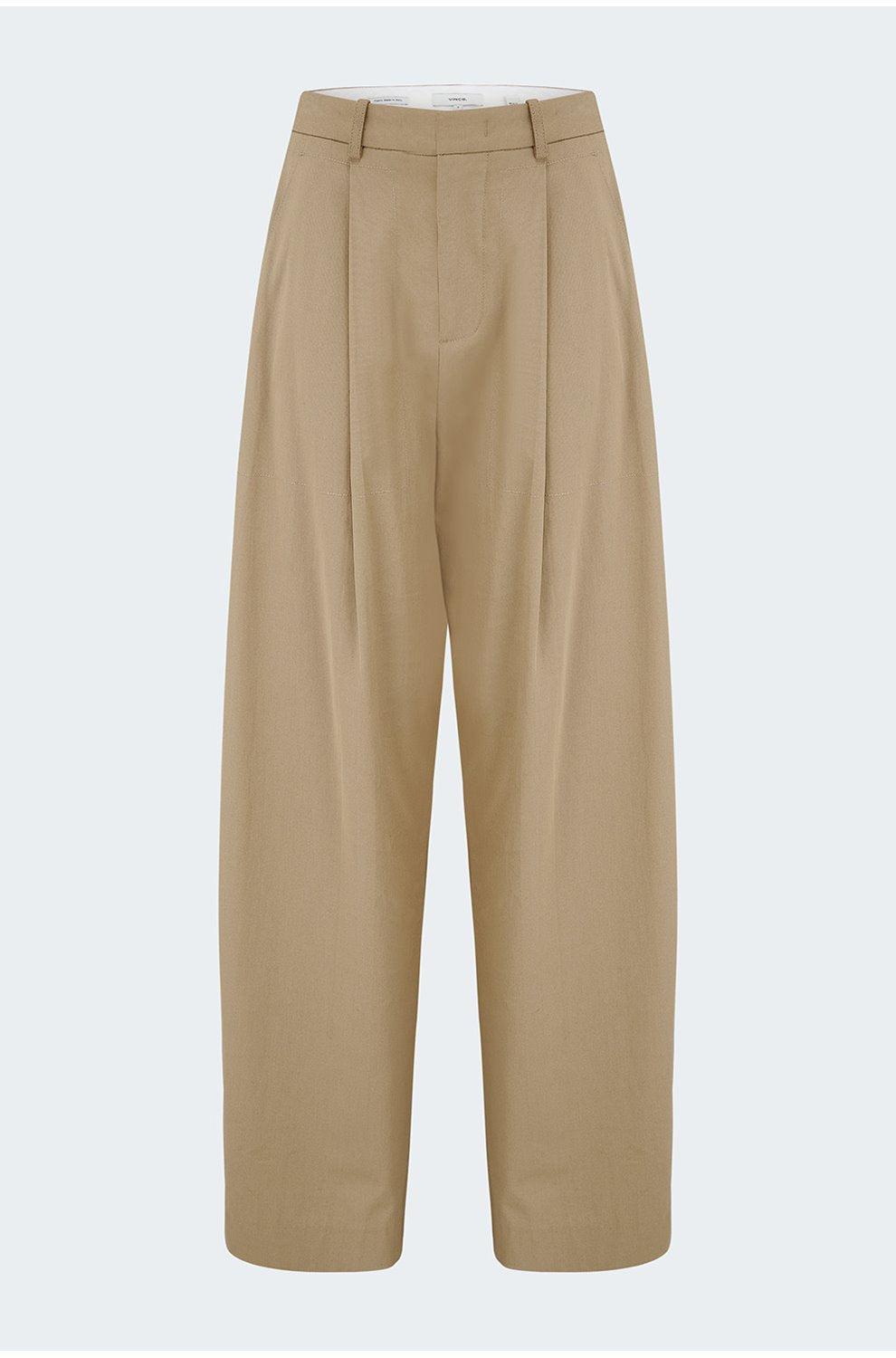 Mid Waist Pleat Front Trouser in Fawn