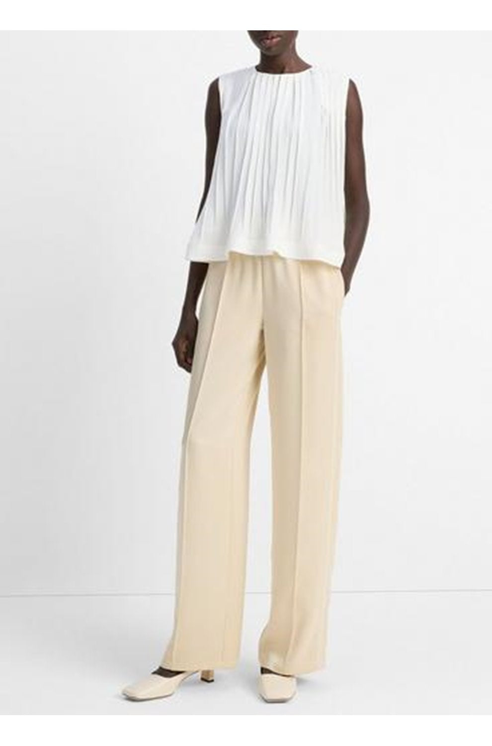 Side Strap Wide Leg Pant in Pale Canyon