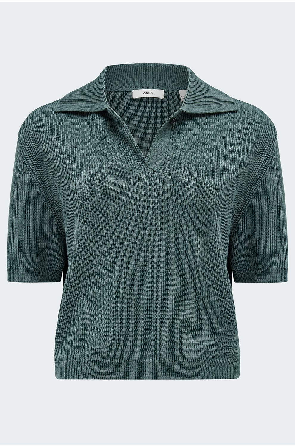 Ribbed Polo in Teal Stone