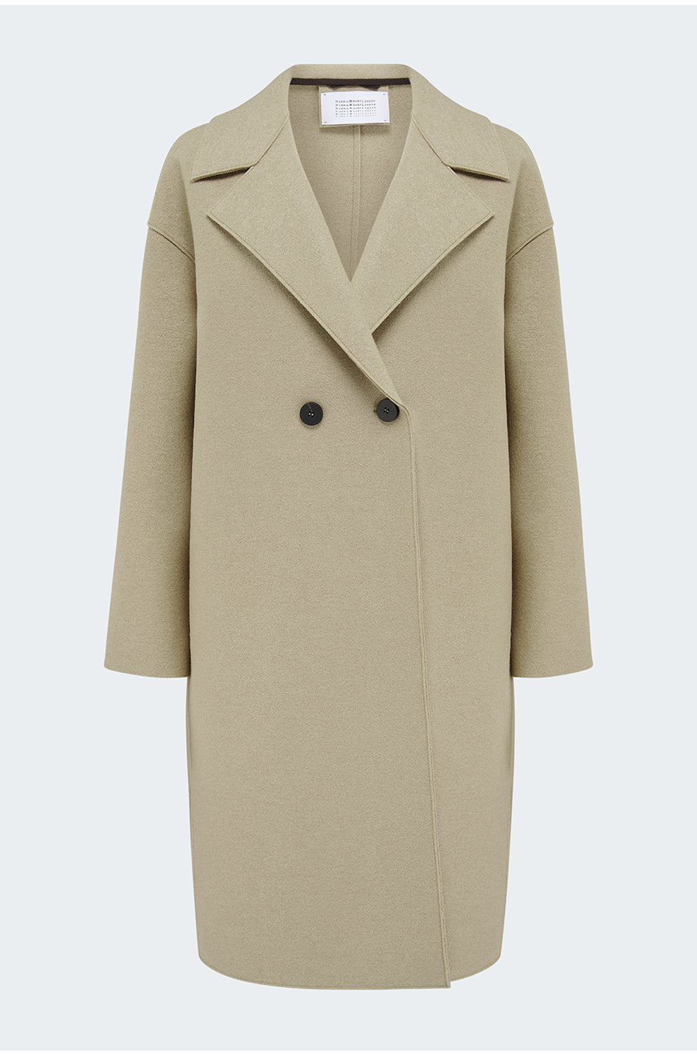 Drop Shoulder Double Breasted Coat in Tan