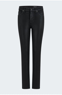 Mari Straight Jean in Super Black Coated