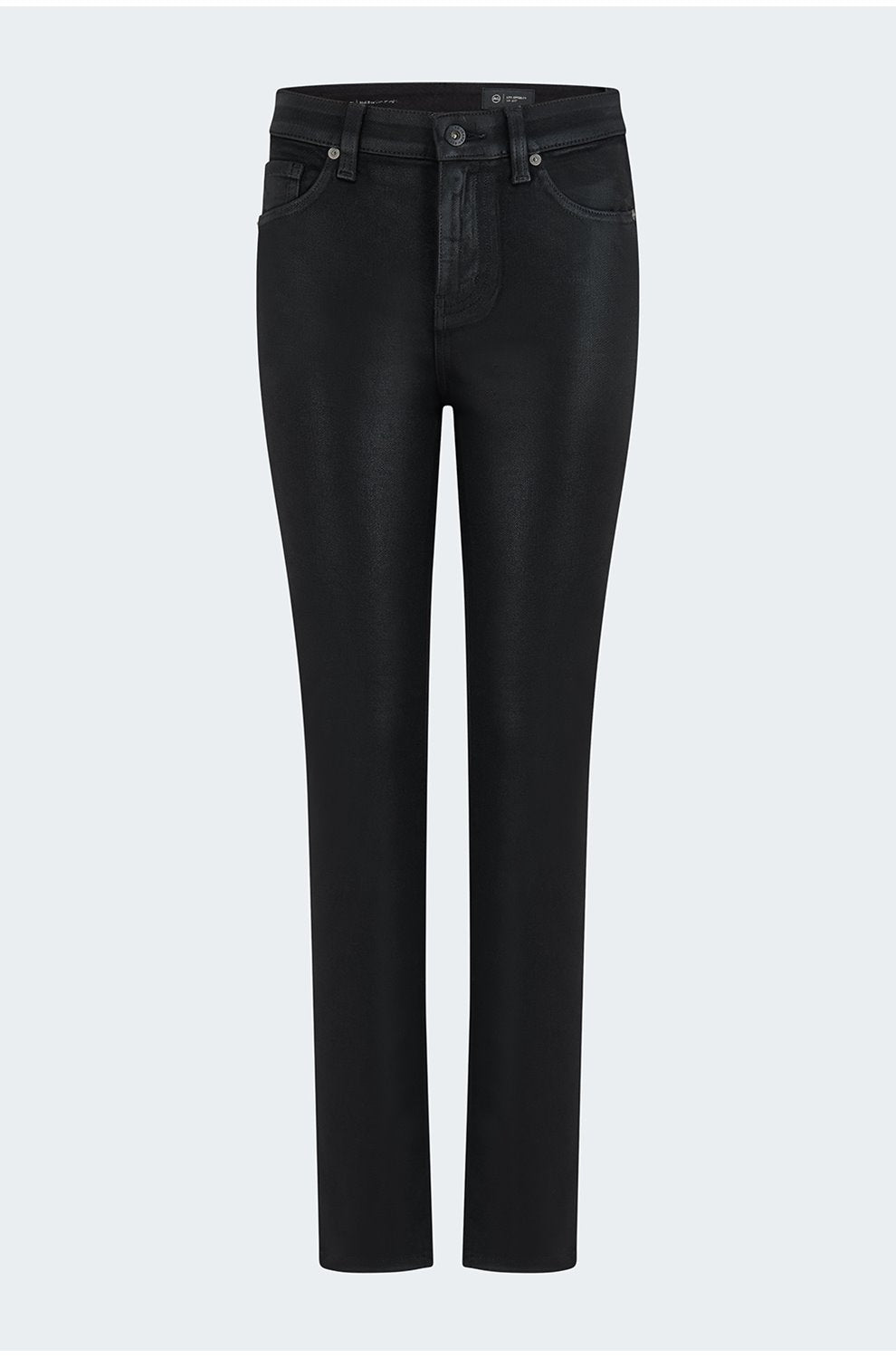Mari Straight Jean in Super Black Coated