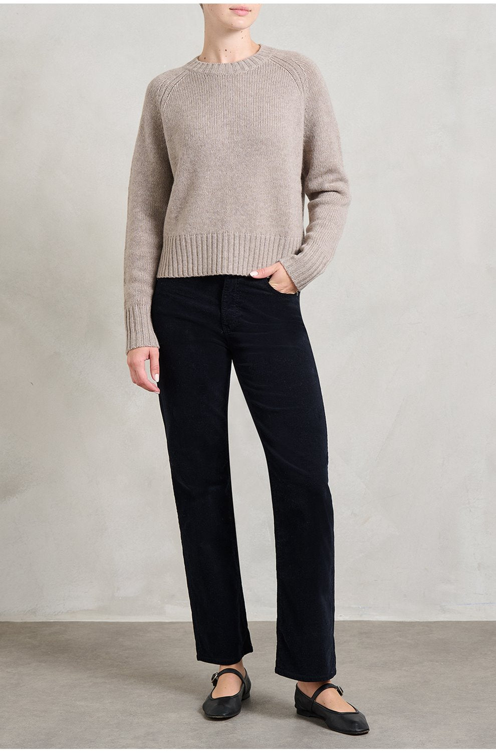 Brinley Straight Jean in Super Black Cord