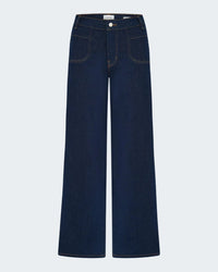Le Slim Palazzo with Modernist Pockets in Rinse