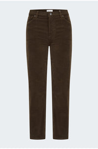 Le Sleek Straight Corduroy In Bitter Chocolate