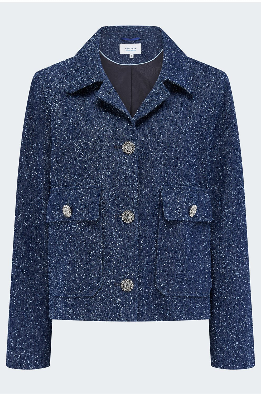 Back Pleat Jacket in Blue