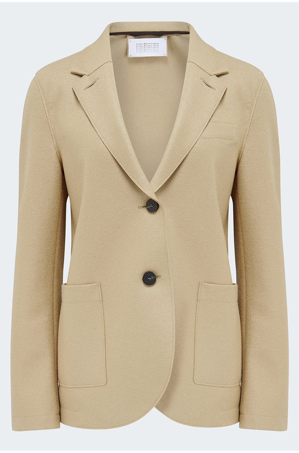 Stand Up Collar Blazer In Beige