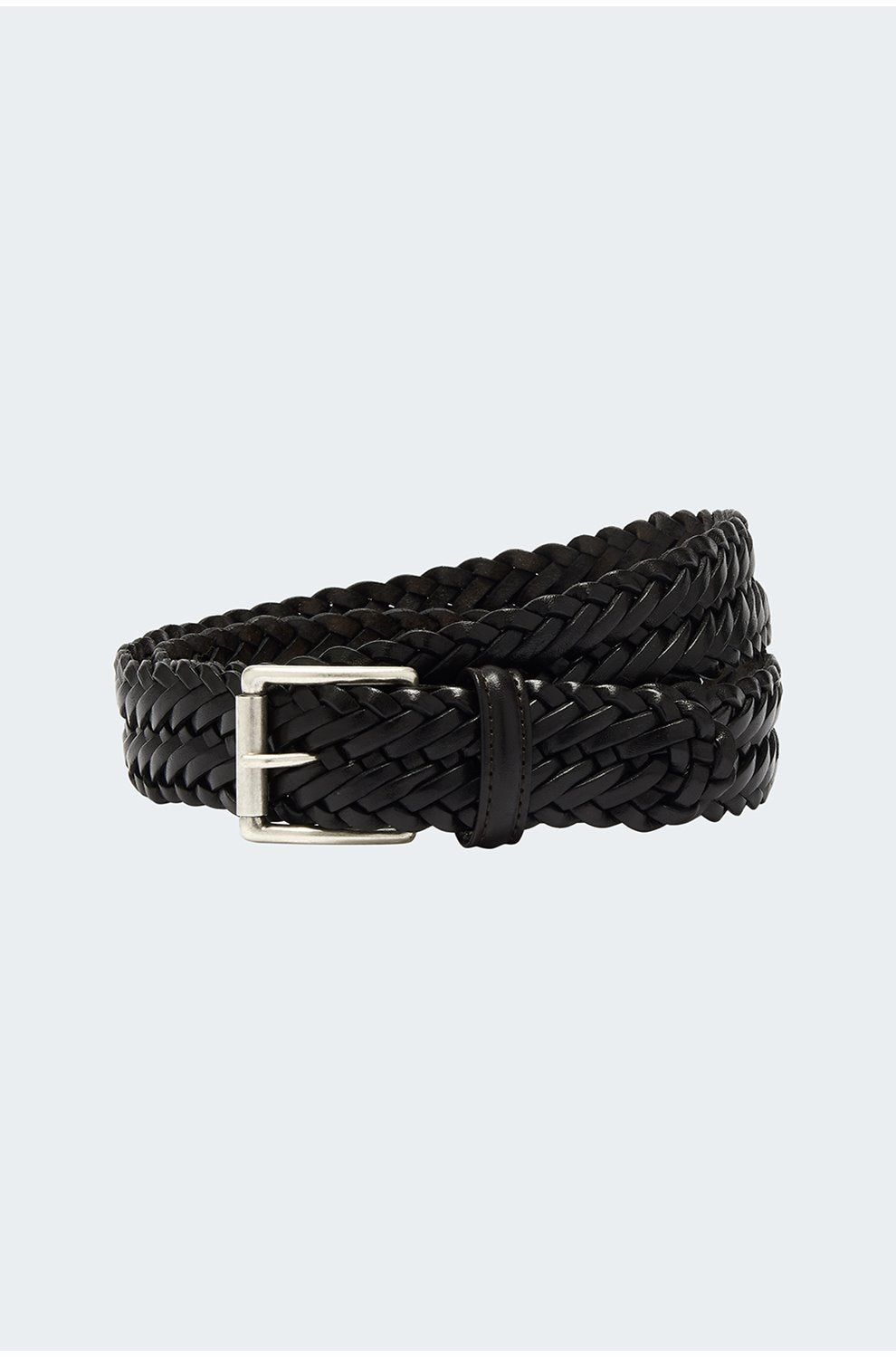 Leather Weave Belt in Dark Brown