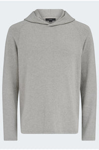 Broken Twill Pullover Hoodie in Heather Grey Off White