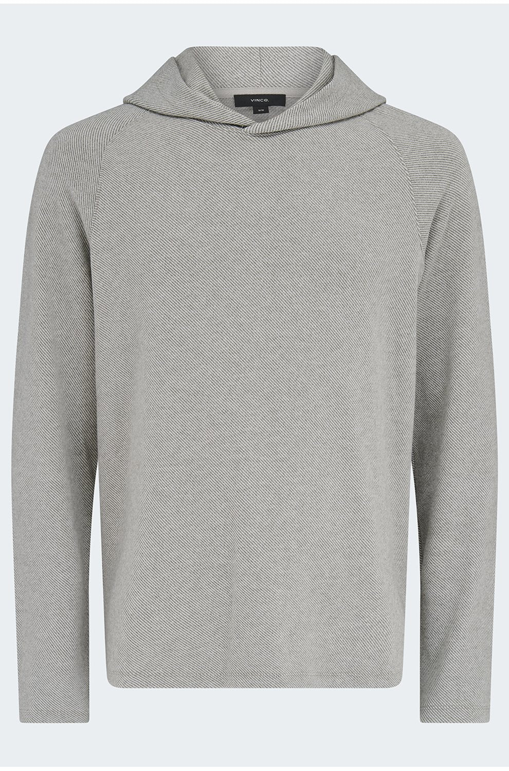 Broken Twill Pullover Hoodie in Heather Grey Off White