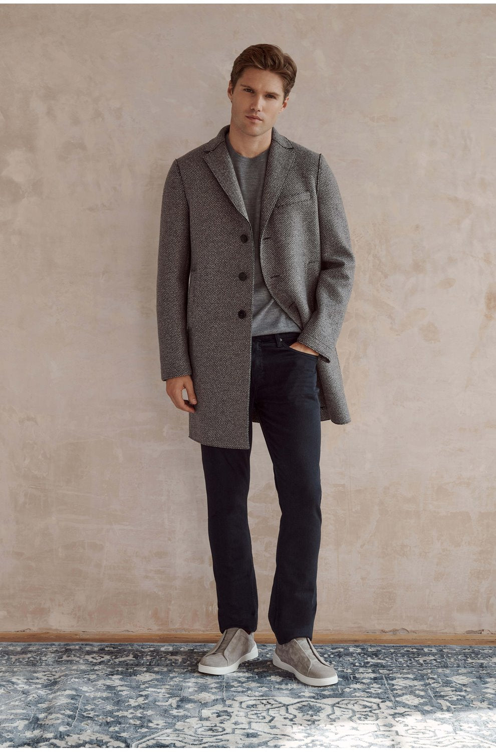 Boxy Coat in Black White