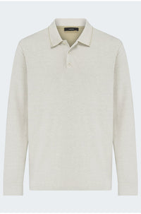 Double Faced Polo in Heather Blanco Terrapin