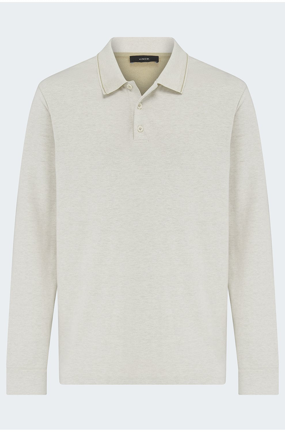 Double Faced Polo in Heather Blanco Terrapin