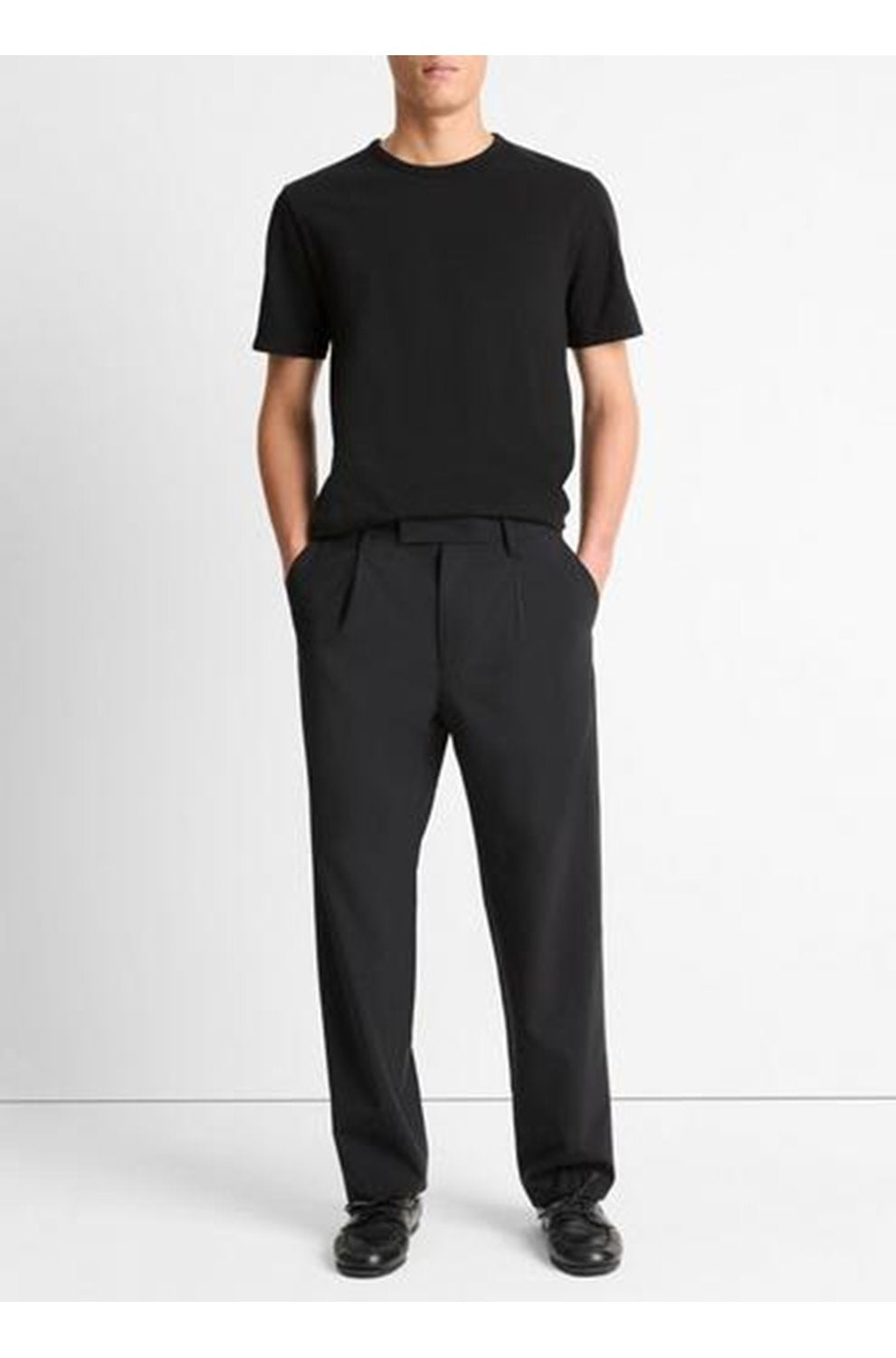 Garment Dye Cotton T-Shirt in Black