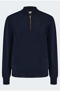 Quarter Zip Knit in Navy Blue