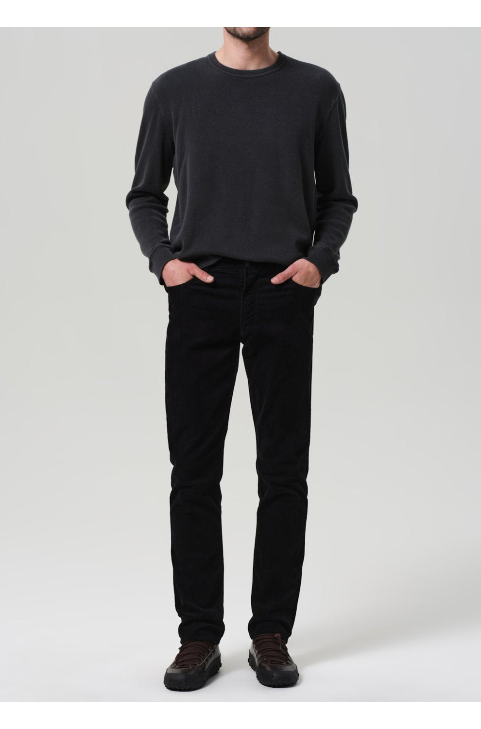 Elijah Straight Jean in Black Cord