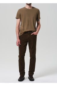 Elijah Straight Jean in Olive Cord