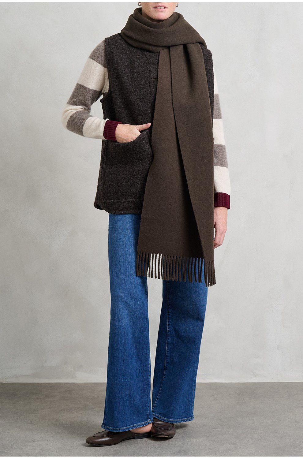 Gilda Scarf in Dark Khaki