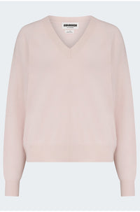 Malibu V Neck Jumper in Rosewater
