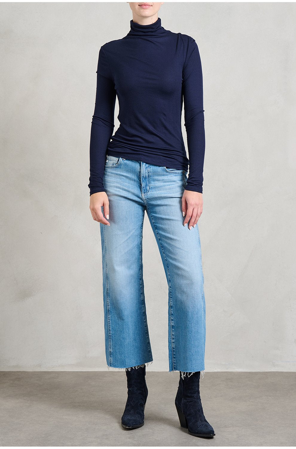 Chels Turtleneck Top in Deep Trenches