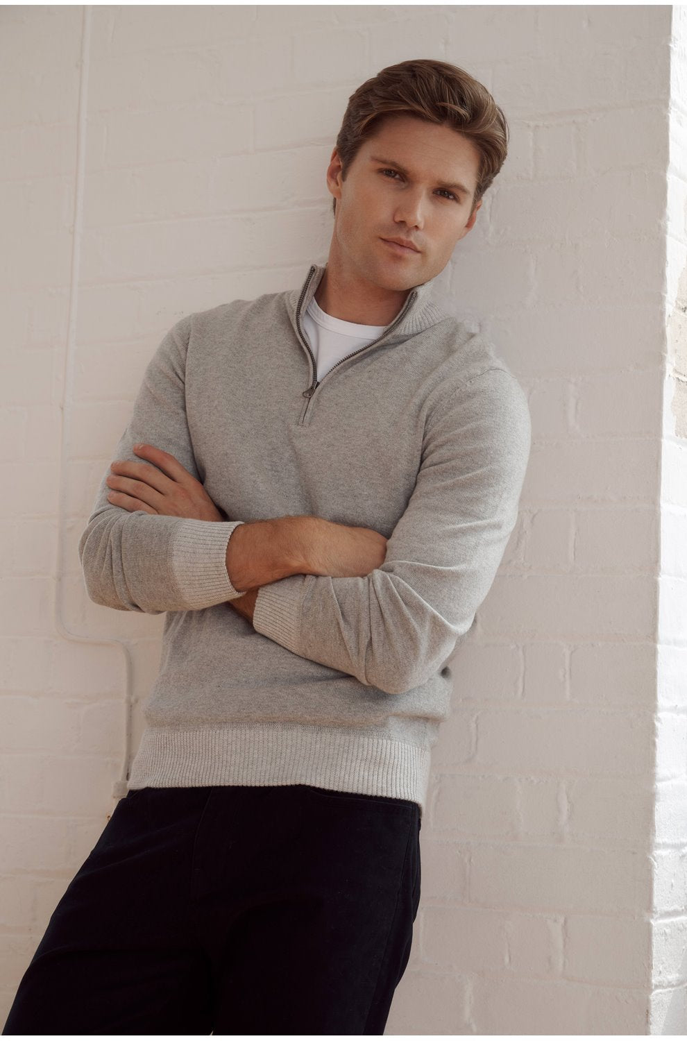 Waylon Sweater in Heather Grey