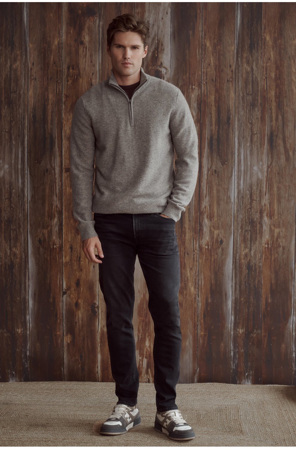 London Tapered Slim Jean in Dark Storm