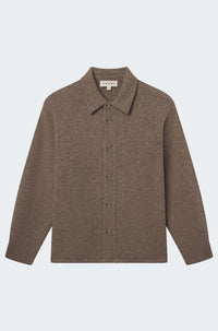 Long Sleeve Shirt Sweater in Dark Taupe