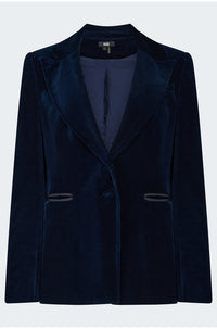 Chelsee Blazer in Navy Velvet