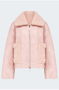 Vera Reversible Shearling Jacket in Pink