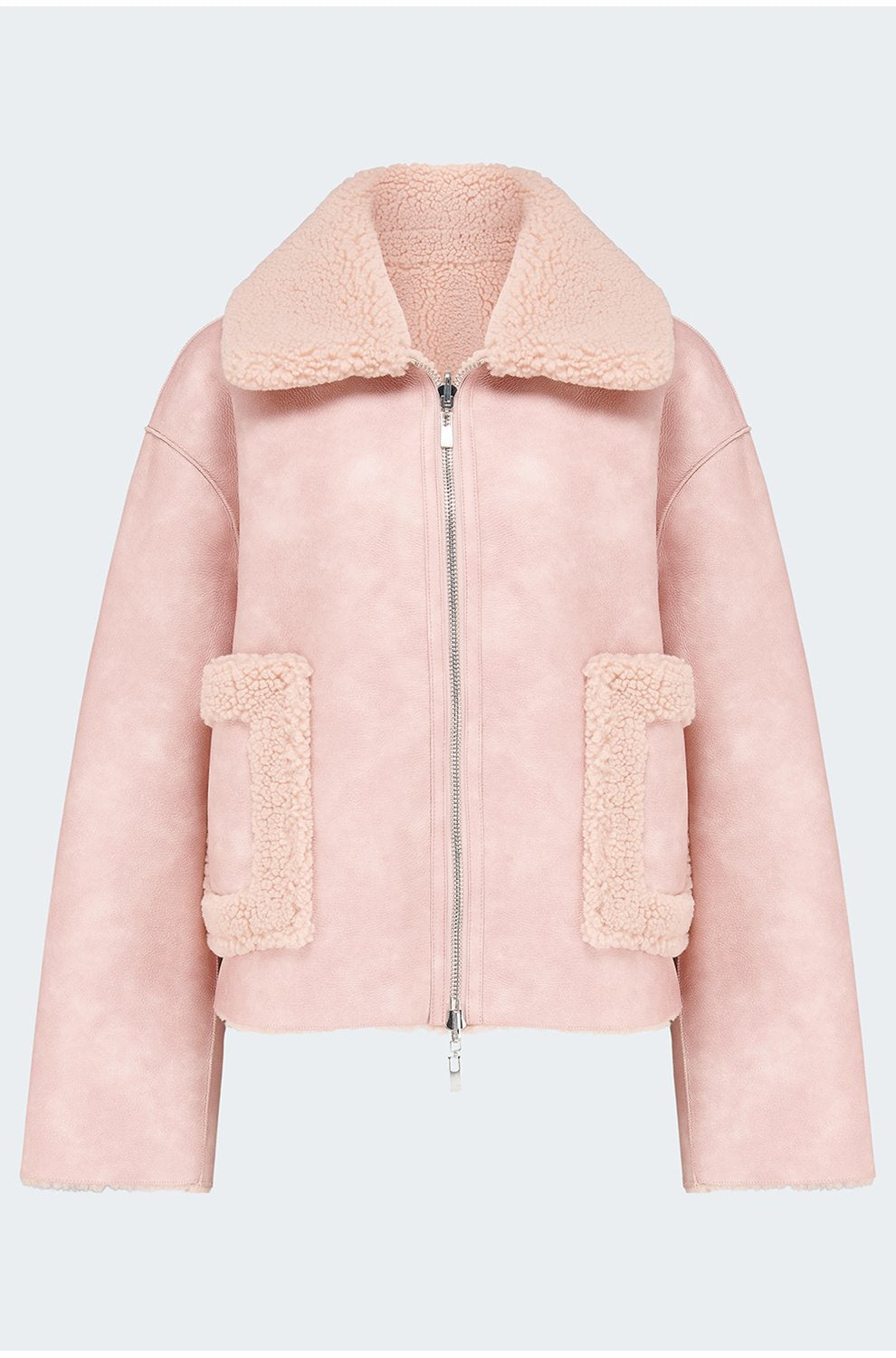 Vera Reversible Shearling Jacket in Pink