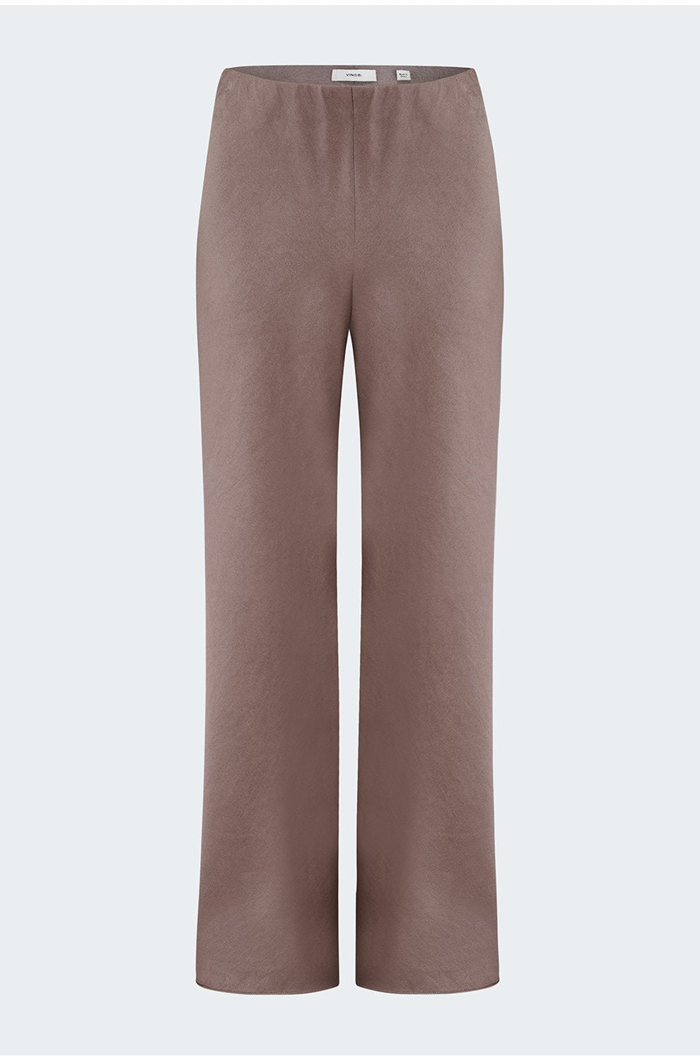 High Waist Fluid Satin Bias Pant In Mauve Lilac