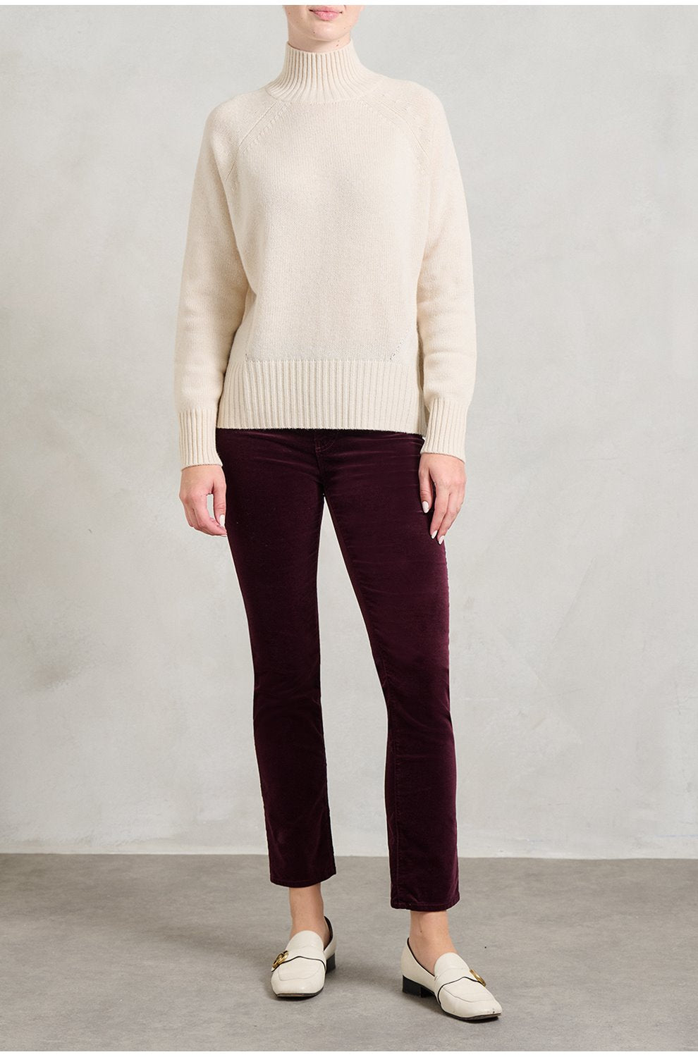 Mari Straight Jean in Winery Velvet