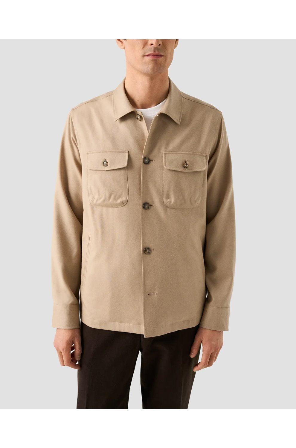 4 Pocket Overshirt in Beige