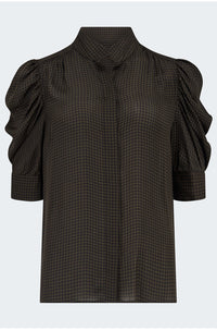 The Houndstooth Gillian Top in Americano Multi