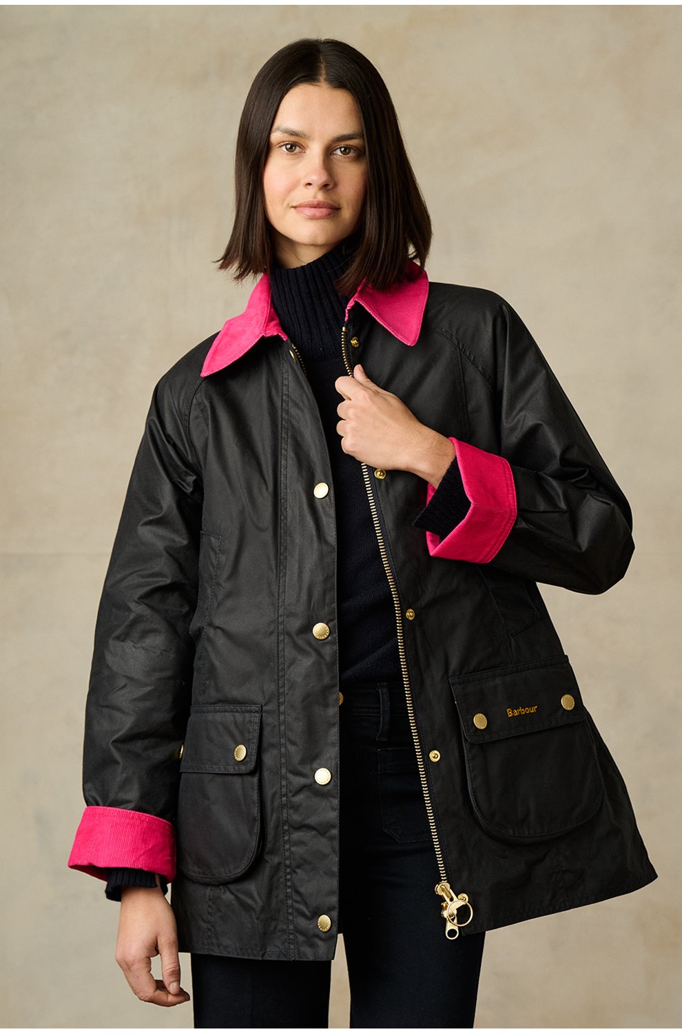 Icons Modern Beadnell Wax Jacket In Navy Classic