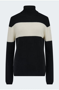 Ski Roll Neck in Black Cream