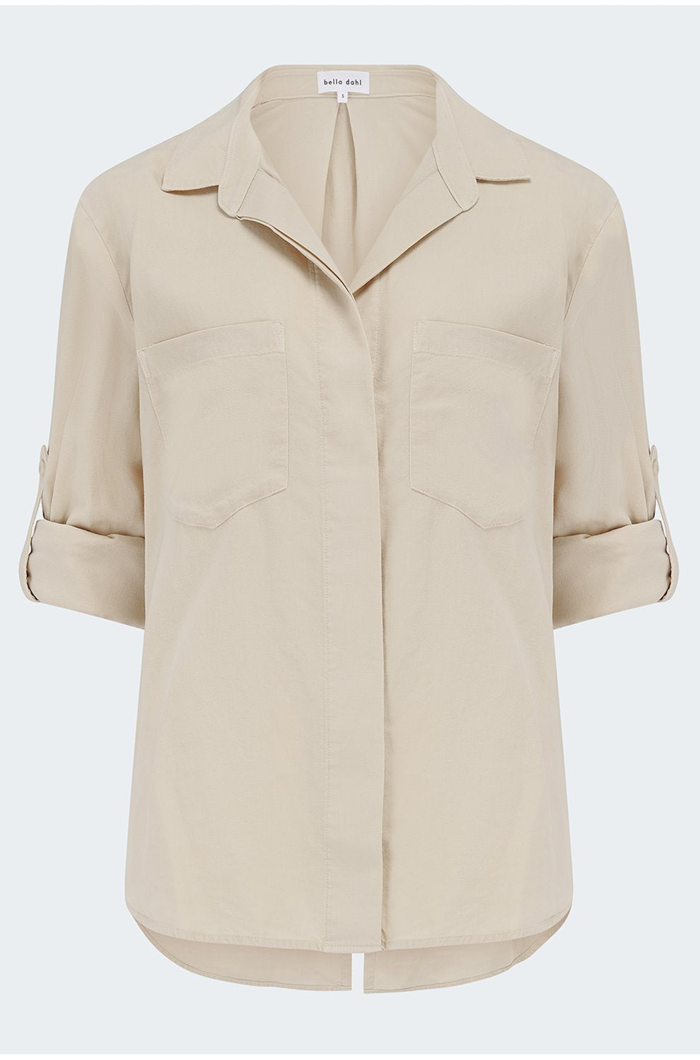 Split Back Button Down Shirt in Moon Stone