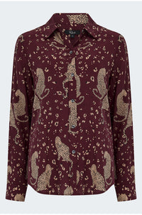 Kate Shirt In Oxblood Leopard