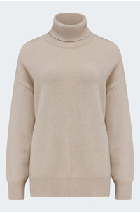 Boyfriend Button Roll Collar in Bare Beige