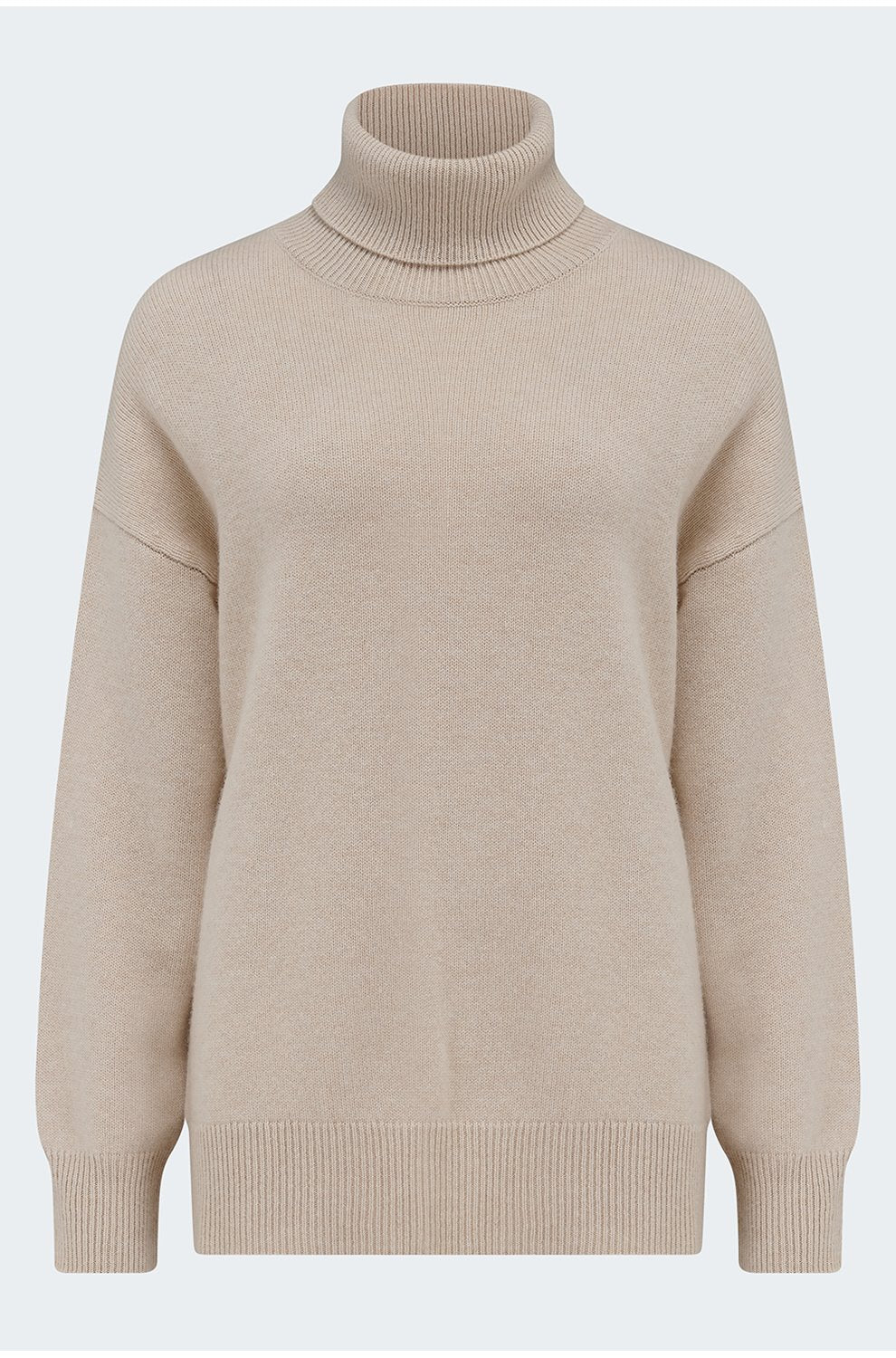 Boyfriend Button Roll Collar in Bare Beige