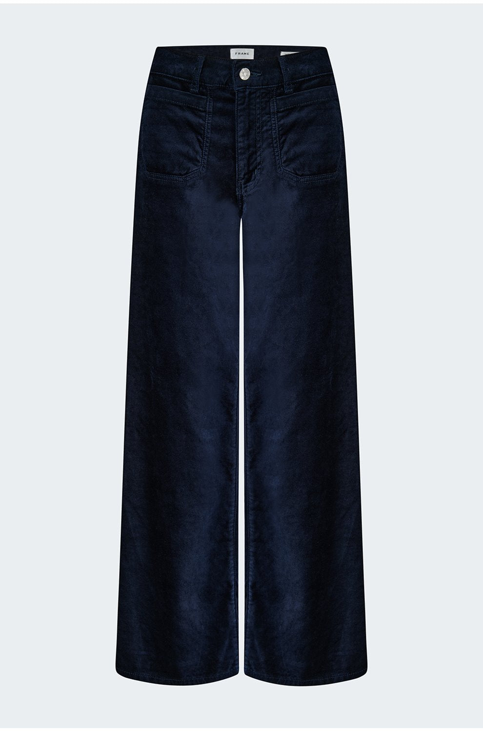 Le Slim Palazzo with Modernist Pockets in Navy Velvet