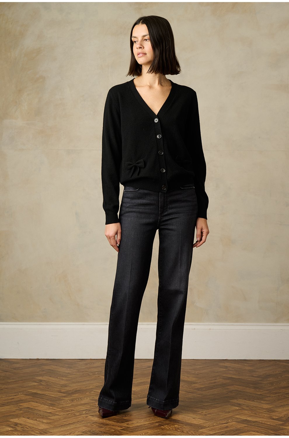 Leenah Wide Jean in Ink Black