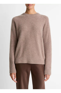 Boiled Cashmere Crew in Heather Doe
