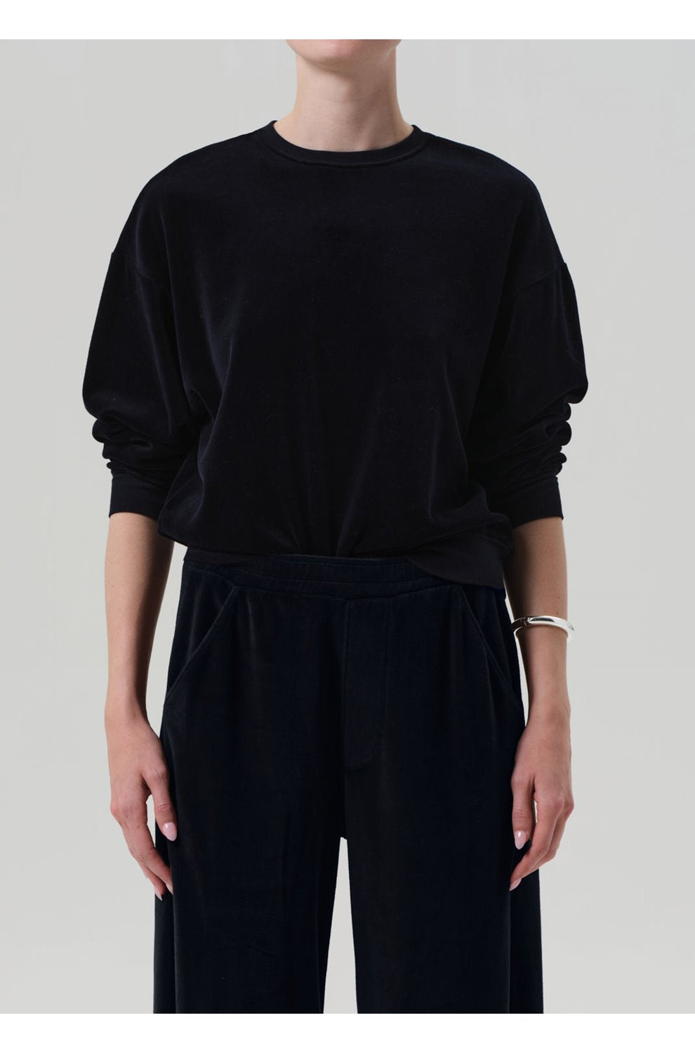 Vintage Velour Crew Neck in Notte
